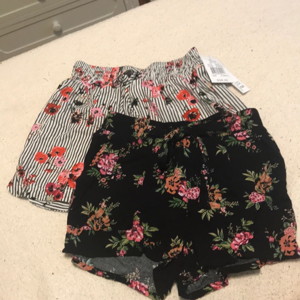 2 pairs of flowy shorts